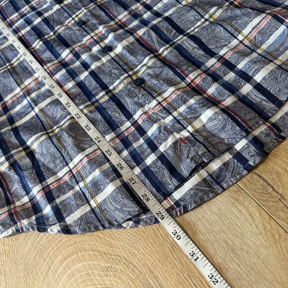 Robert Graham Tailored Fit FlipSide Paisley Plaid Long Sleeve Button Up M - Picture 10 of 10